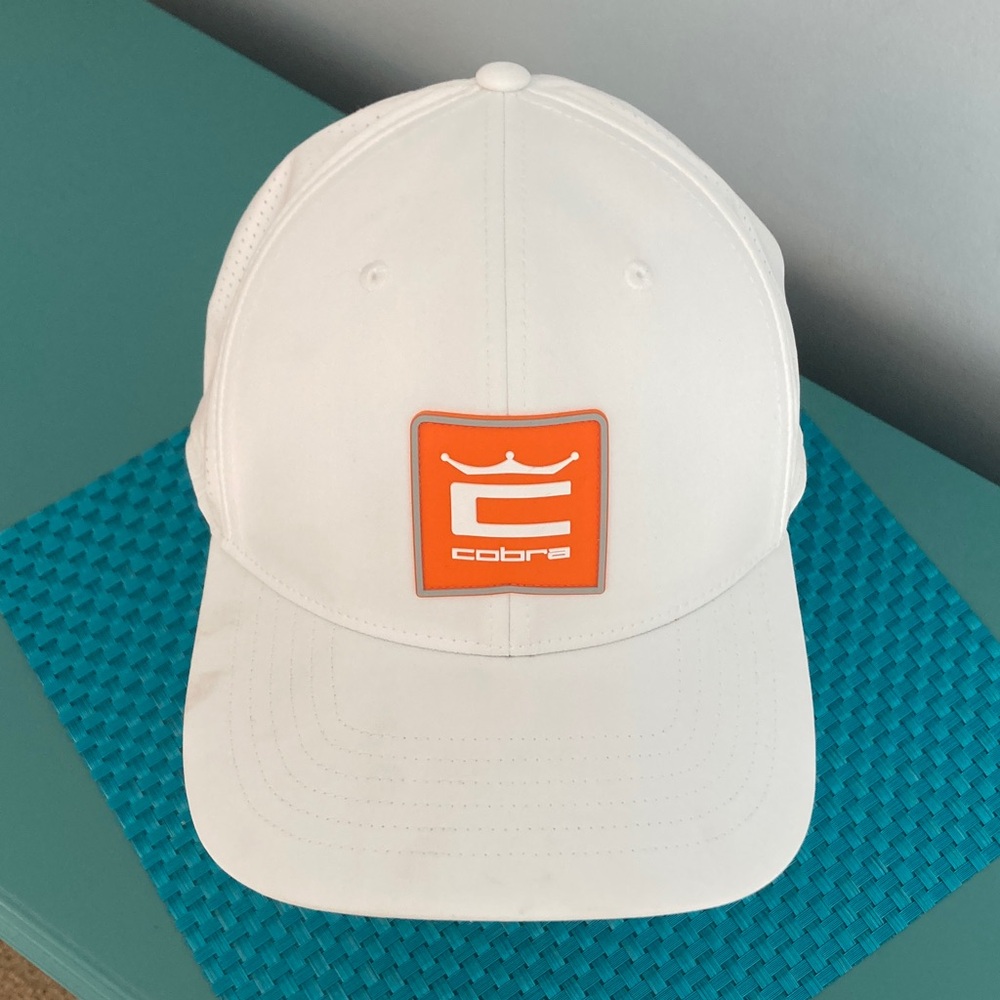 Cobra Crown C Patch White/Rickie Orange Headwear Men Fits All - Picture 2 of 13